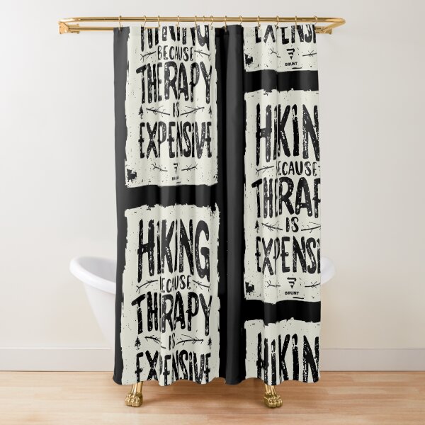 Item preview, HIKING BECAUSE THERAPY IS EXPENSIVE. Hike, Camp, Trail designed and sold by BRUNTadventures.