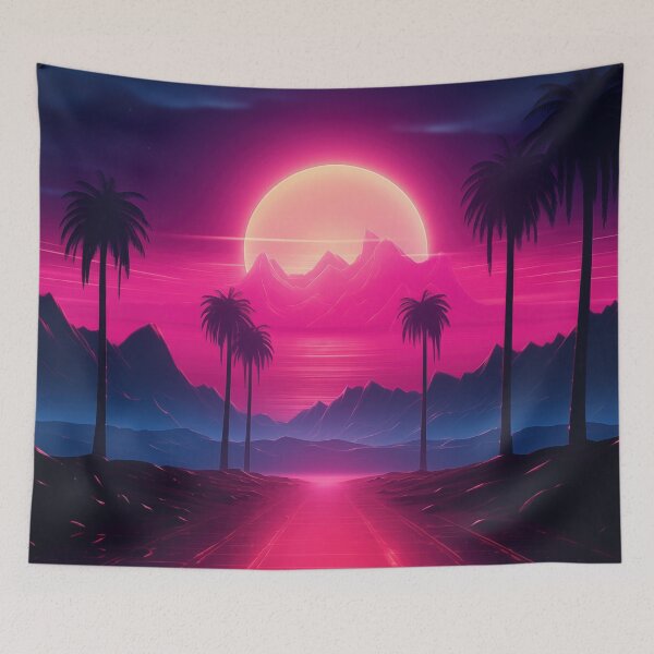 Item preview, Retrofuturistic Sunset: Synthwave Allure designed and sold by Mullet Monkey.