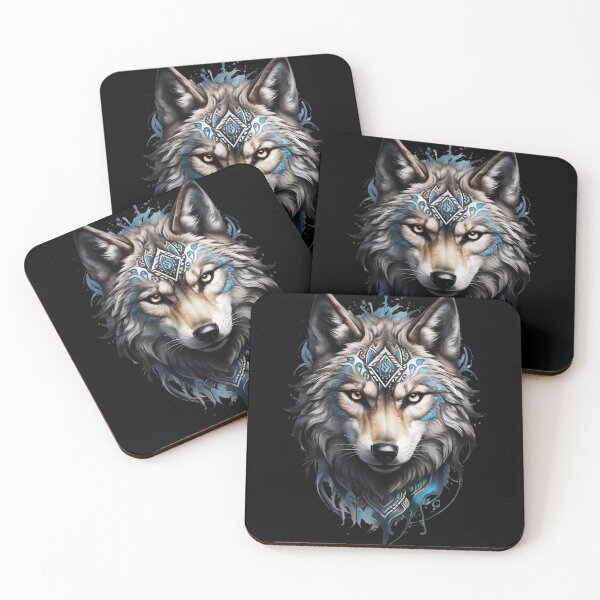 Item preview, Wolf Head Tribal Tattoo Powerful Wolf designed and sold by Grafixfun.