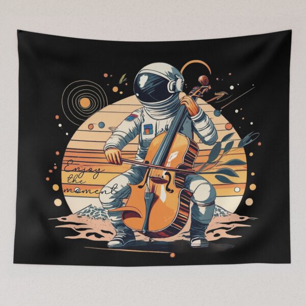 Item preview, The astronaut plays the cello, enjoy the moment designed and sold by LuckyFamily.