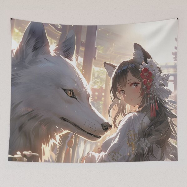 Item preview, Anime Girl And Her Wolf designed and sold by asaroberson.