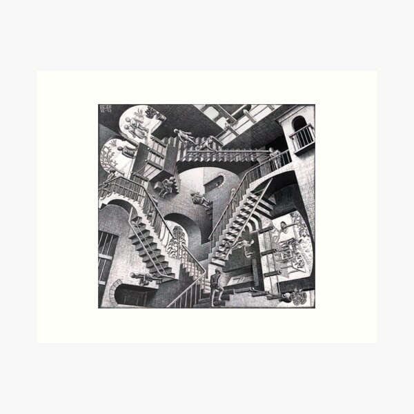 Aperçu de l'œuvre maurits cornelis escher, peintures de m c escher, oeuvres d'art de m c escher créée et vendue par marti-oryo.