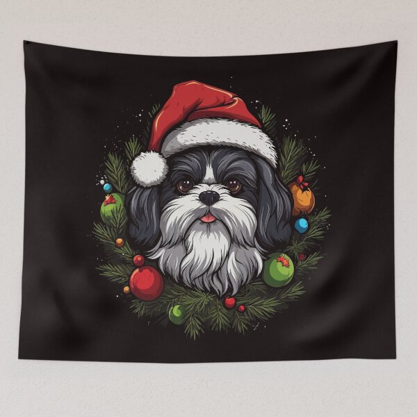 Item preview, Christmas Shih Tzu designed and sold by creativellashop.