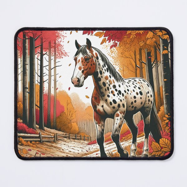Item preview, Appaloosa Horse Autumn Forest Drawing designed and sold by DesignMT.