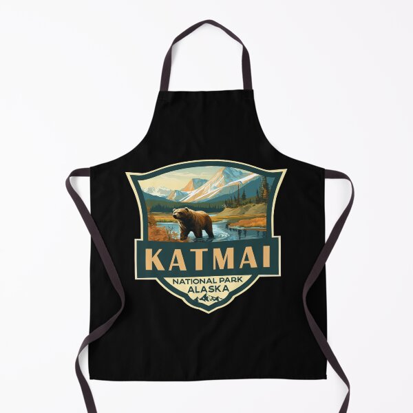 Item preview, Katmai National Park Illustration Retro Badge designed and sold by KrisSidDesigns.