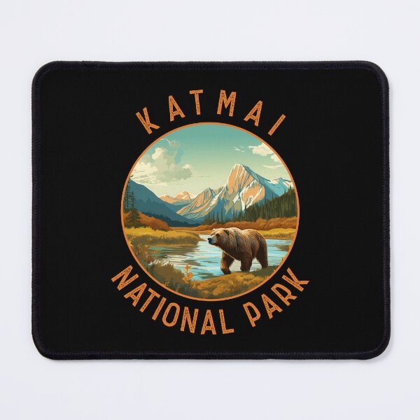 Item preview, Katmai National Park Bear Retro Distressed Circle designed and sold by KrisSidDesigns.