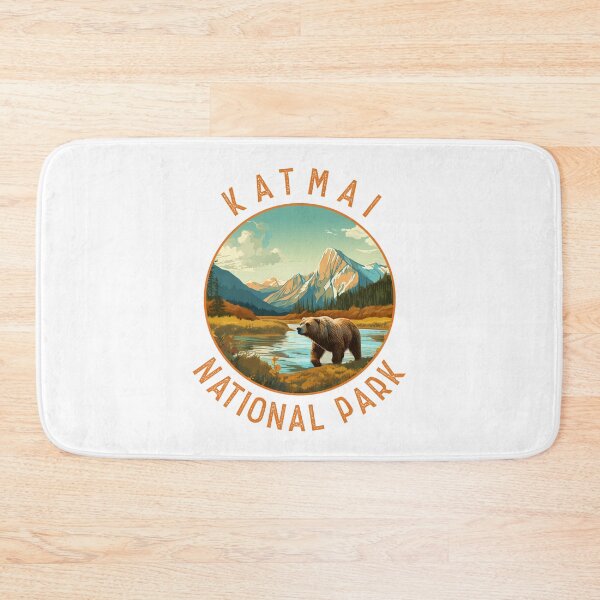 Item preview, Katmai National Park Bear Retro Distressed Circle designed and sold by KrisSidDesigns.