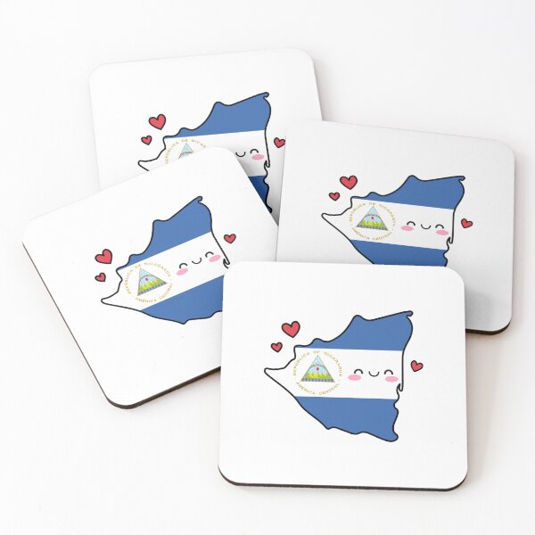Item preview, Nicaragua Flag Map Smile with Love designed and sold by pixelsparkzone.