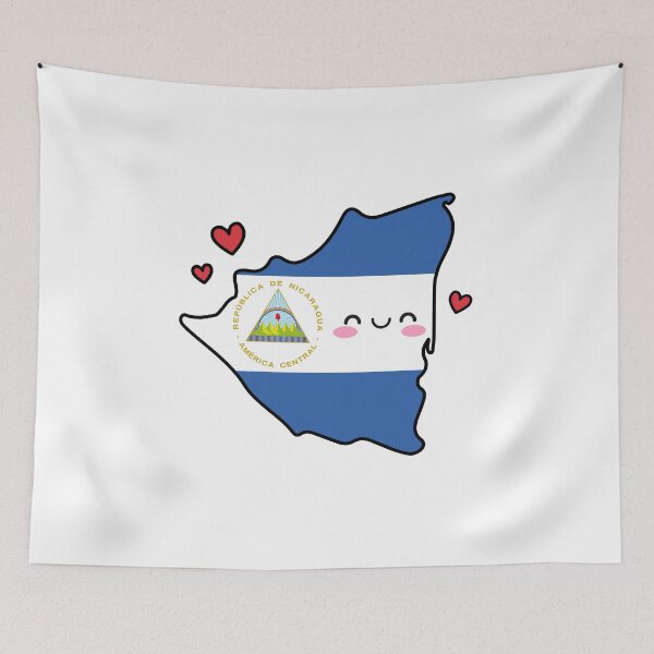 Item preview, Nicaragua Flag Map Smile with Love designed and sold by pixelsparkzone.