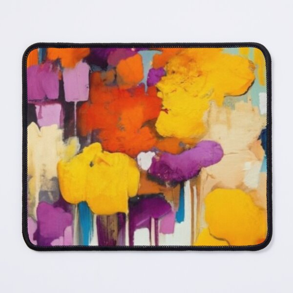 Item preview, watercolor pattern logo impressionist abstract painting, acrylic painting, brush strokes, discoloration, yellow, orange, purple, painting designed and sold by gulka8.