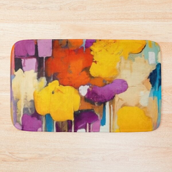 Item preview, watercolor pattern logo impressionist abstract painting, acrylic painting, brush strokes, discoloration, yellow, orange, purple, painting designed and sold by gulka8.