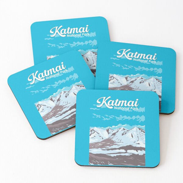 Item preview, Katmai National Park Illustration Travel Art Vintage designed and sold by KrisSidDesigns.