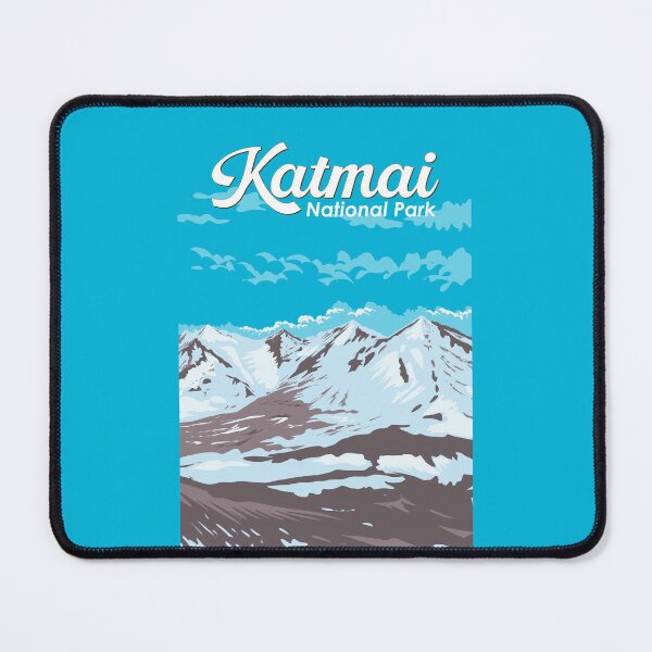 Item preview, Katmai National Park Illustration Travel Art Vintage designed and sold by KrisSidDesigns.