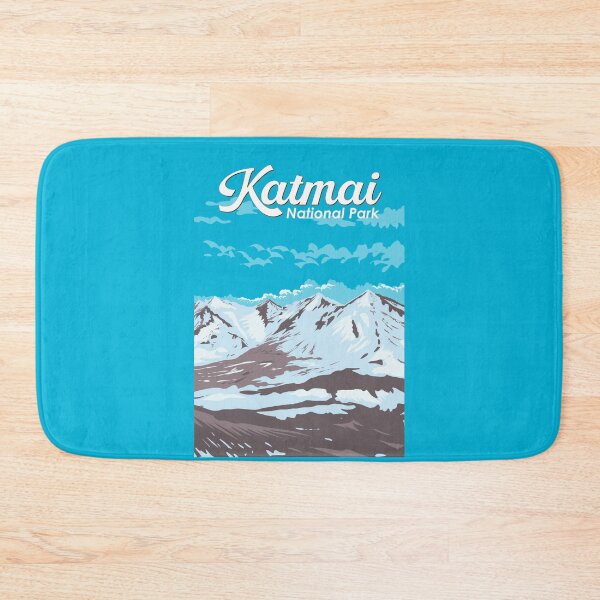 Item preview, Katmai National Park Illustration Travel Art Vintage designed and sold by KrisSidDesigns.