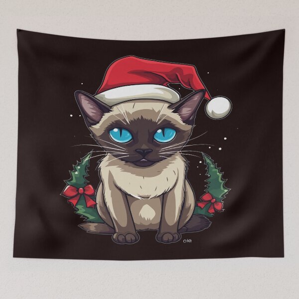 Item preview, Christmas Siamese Cat designed and sold by creativellashop.