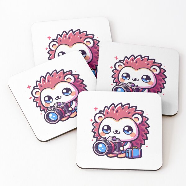 Item preview, Adorable Kawaii Hedgehog Photographer Artwork designed and sold by PuffPuffPrint.