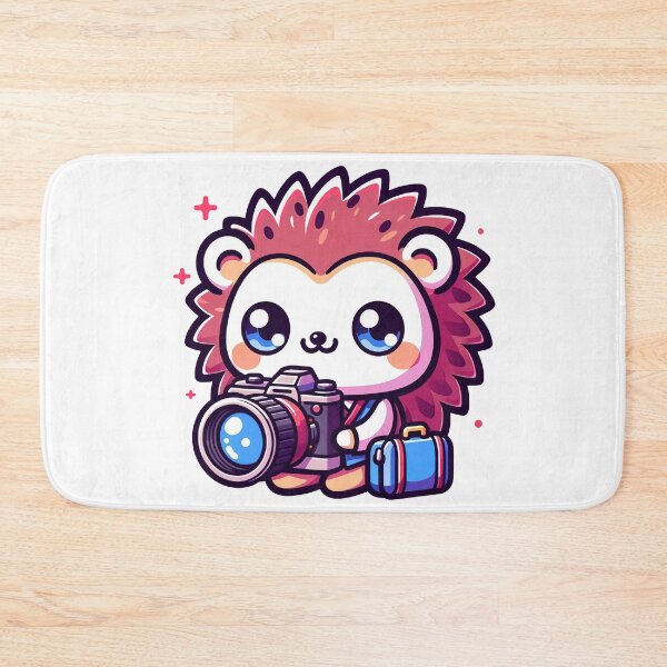 Item preview, Adorable Kawaii Hedgehog Photographer Artwork designed and sold by PuffPuffPrint.