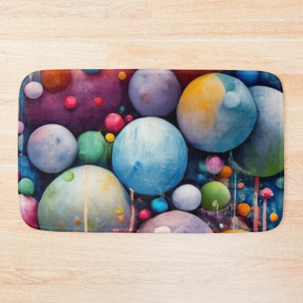 Item preview, watercolor pattern logo impressionist painting colorful abstract balls, acrylic painting, brush strokes, discoloration, yellow, orange, purple, painting designed and sold by gulka8.