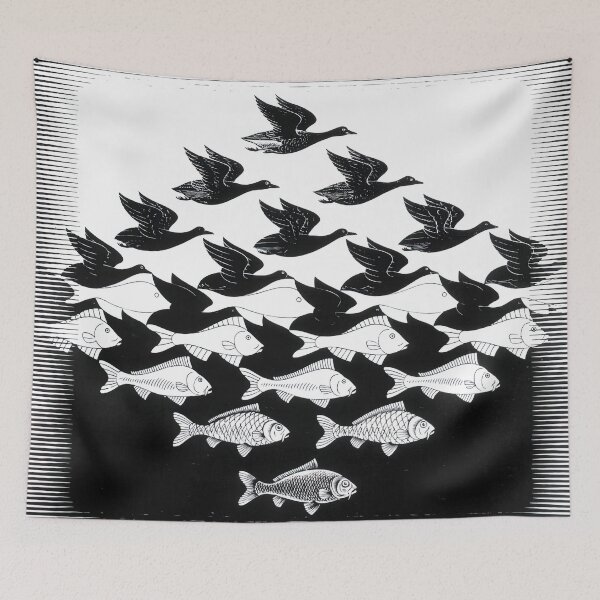 Item preview, maurits cornelis escher, m c escher paintings, m c escher artwork designed and sold by marti-oryo.