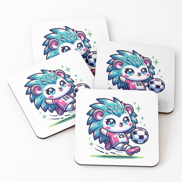 Item preview, Cute Kawaii Hedgehog Soccer Star Artwork designed and sold by PuffPuffPrint.