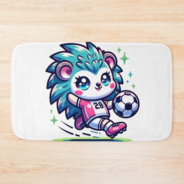 Item preview, Cute Kawaii Hedgehog Soccer Star Artwork designed and sold by PuffPuffPrint.