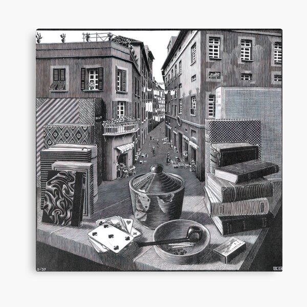 Aperçu de l'œuvre maurits cornelis escher, peintures de m c escher, oeuvres d'art de m c escher créée et vendue par marti-oryo.