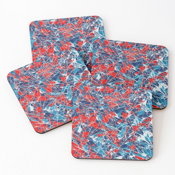 Item preview, Red and blue mosaic contemporary art modern style designed and sold by Carlos Gudino.