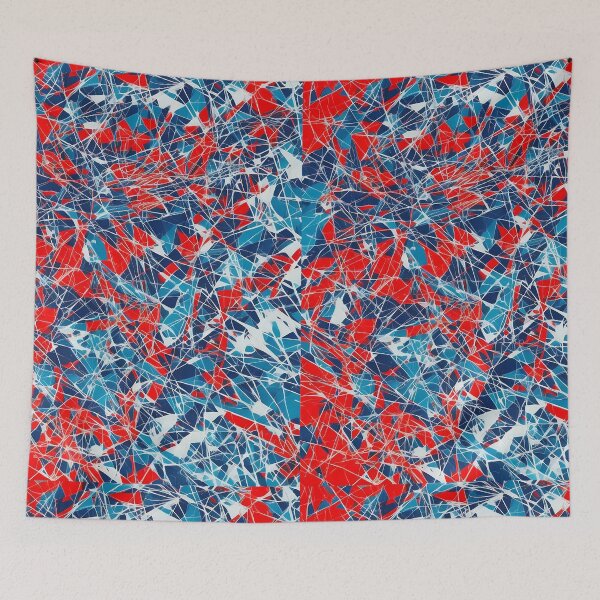 Item preview, Red and blue mosaic contemporary art modern style designed and sold by Carlos Gudino.