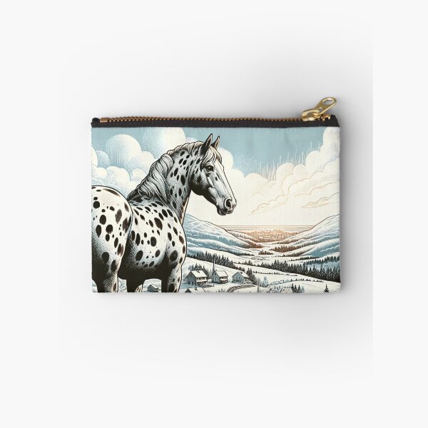 Item preview, Appaloosa horse winter landscape mountains drawing designed and sold by DesignMT.