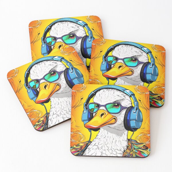Item preview, Pop Art, Duck With Earphones  designed and sold by Myra365Art.