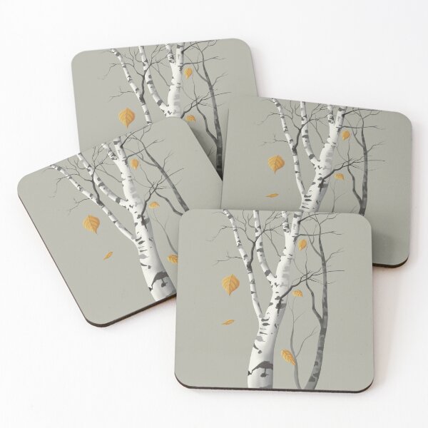 Item preview, Birch Tree and Falling Leaves  designed and sold by LJArtworkDesign.