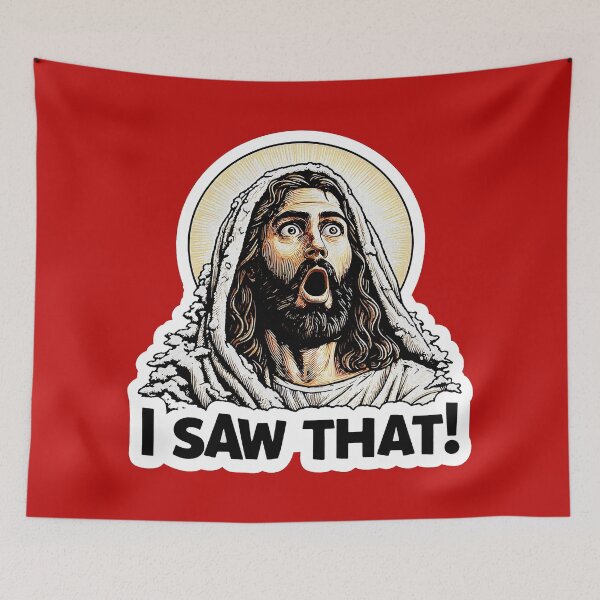 Item preview, I SAW THAT Jesus meme Snowing Christmas Wow designed and sold by plushism.