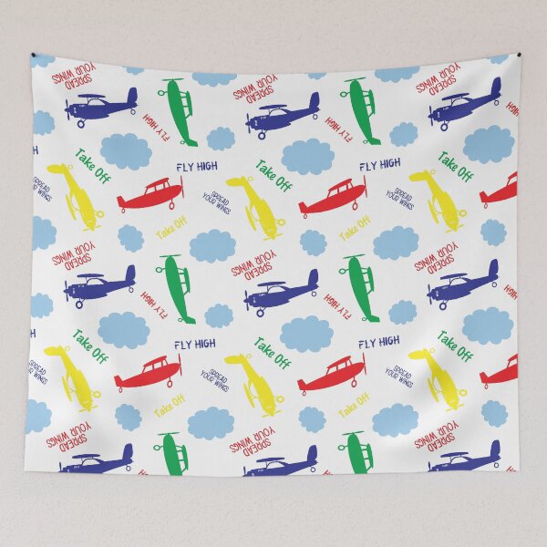 Item preview, Colores primarios Aviones y Nubes. designed and sold by Heather Lin Christiansen.