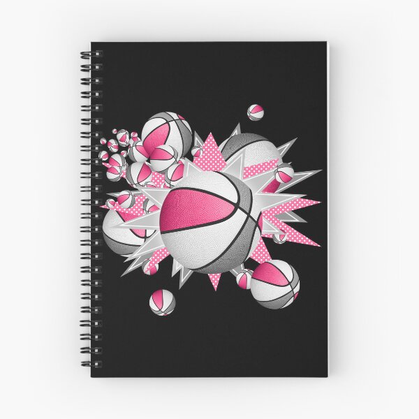 Item preview, pink gray basketballs & stars designed and sold by katzdzynes.