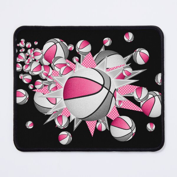 Item preview, pink gray basketballs & stars designed and sold by katzdzynes.