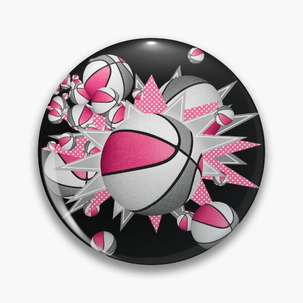 Item preview, pink gray basketballs & stars designed and sold by katzdzynes.