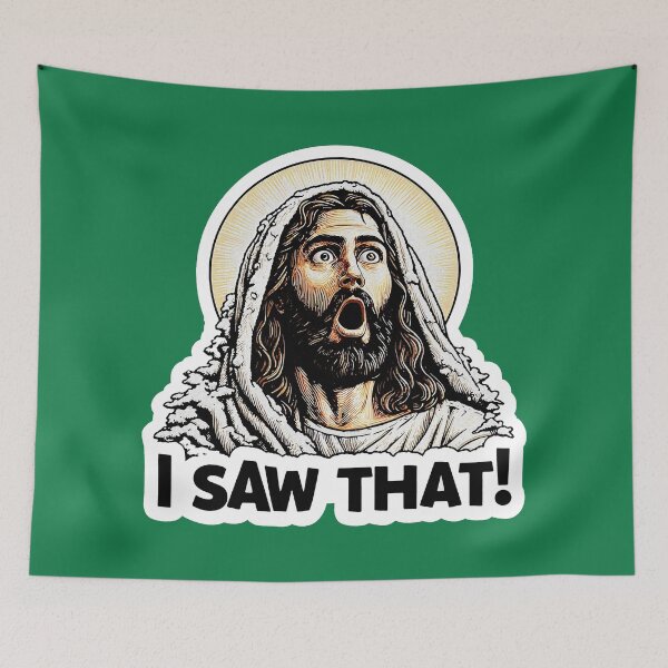 Item preview, I SAW THAT Jesus meme Snowing Christmas Wow designed and sold by plushism.