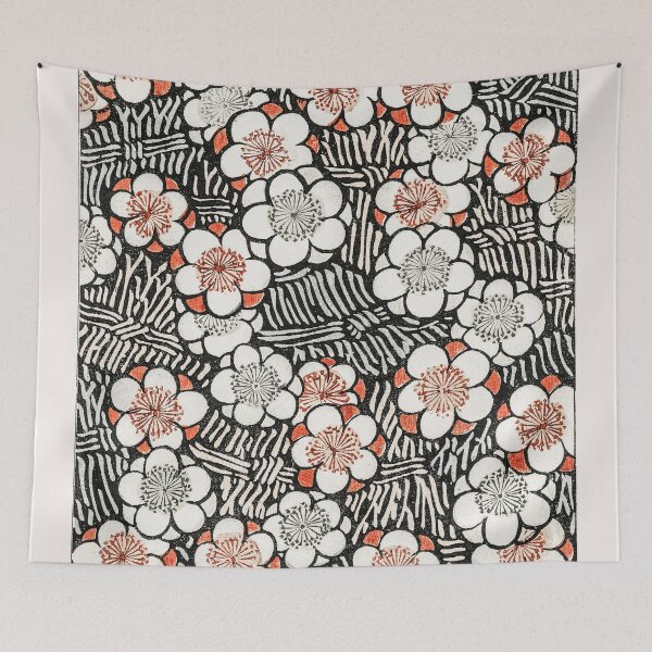 Item preview, Watanabe Seitei Poster Floral Pattern, sticker, scarf, tapestry, shower curtain, pet blancket designed and sold by Suzana Djordjevic.