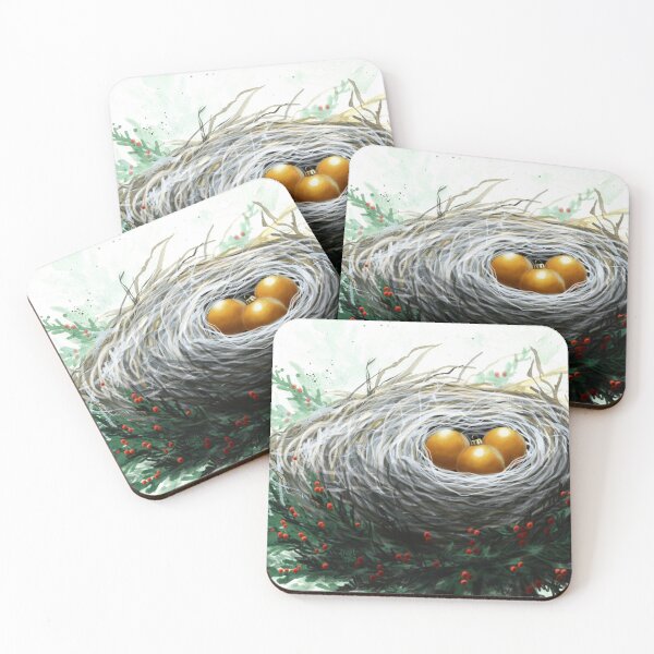 Item preview, Bird Nest with Gold Ornaments designed and sold by Taphath Foose Artist.