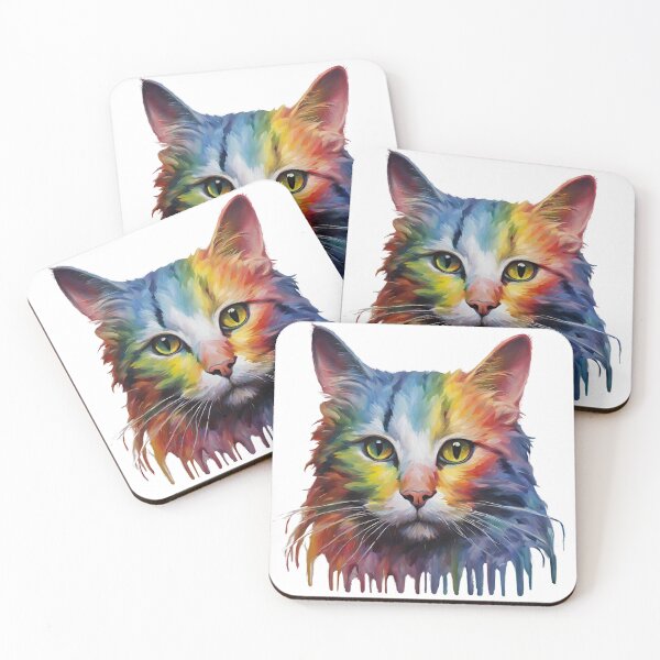 Item preview, Rainbow Fluffy Cat designed and sold by MarzenaKa.