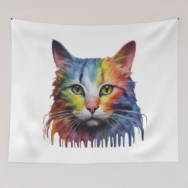 Item preview, Rainbow Fluffy Cat designed and sold by MarzenaKa.