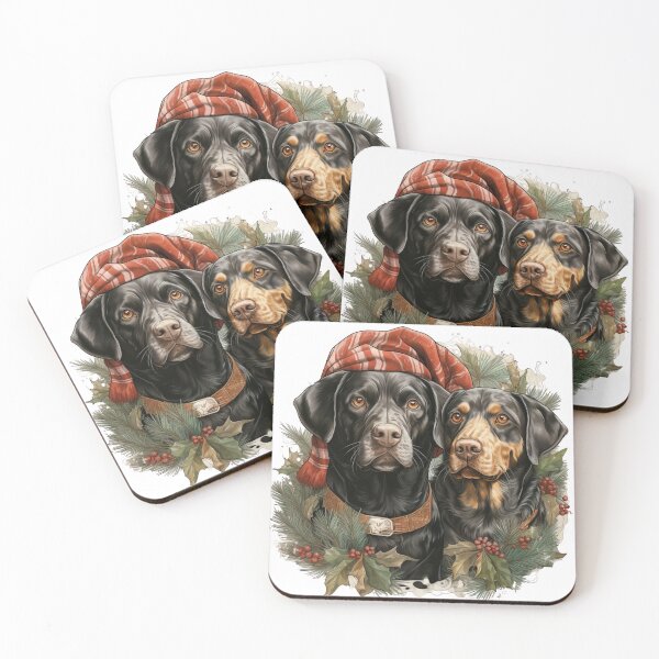 Item preview, Christmas dog couple. designed and sold by PawsandPages.