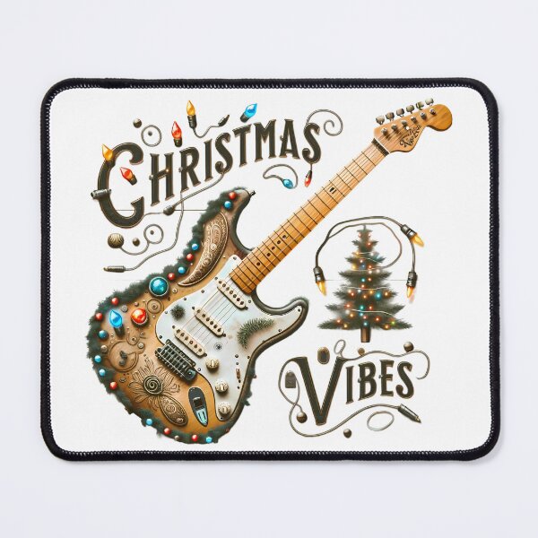 Item preview, "Festive Rhythms" - Holiday Guitar Illustration designed and sold by OblakShop.