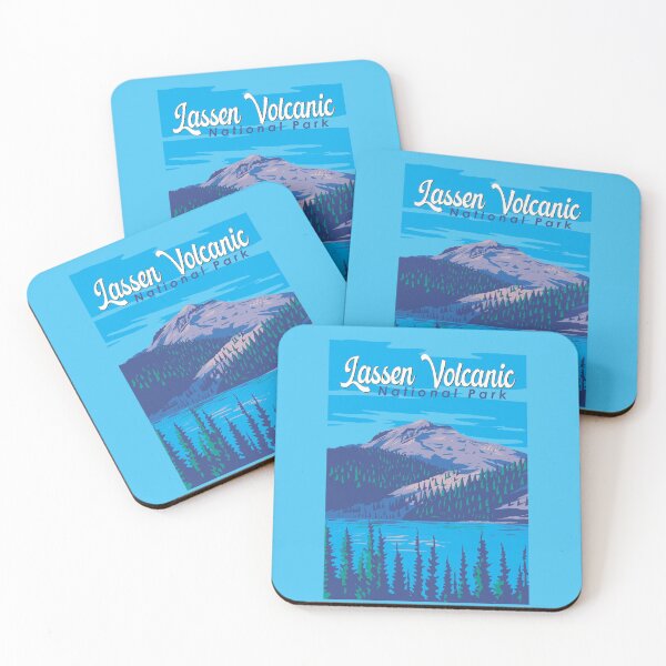 Item preview, Lassen Volcanic National Park Illustration Travel Art Vintage designed and sold by KrisSidDesigns.