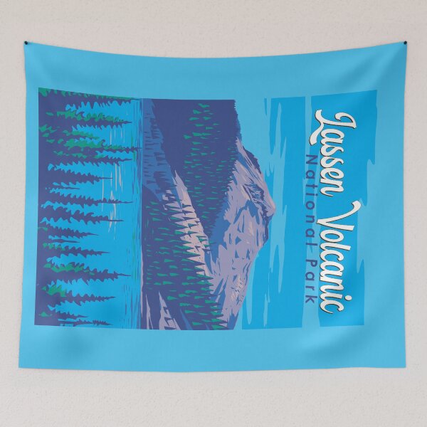 Item preview, Lassen Volcanic National Park Illustration Travel Art Vintage designed and sold by KrisSidDesigns.