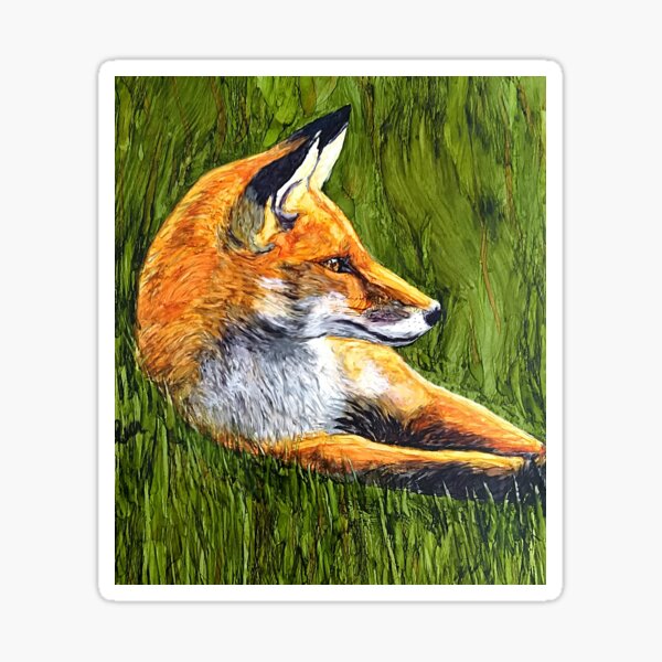 Item preview, Fox reclining in grass designed and sold by Marcella Chapman.