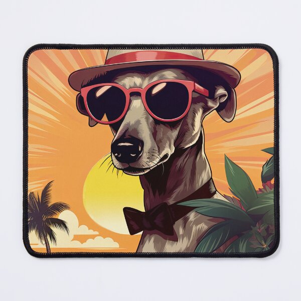 Item preview, Hipster Whippet in the Sunset designed and sold by ZombieLH.
