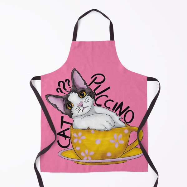 Item preview, Funny Cat, Catpuccıno, Cute Cat, Black And Wite Cat, Cat with Mug, Cat designed and sold by LunaNovaArtShop.