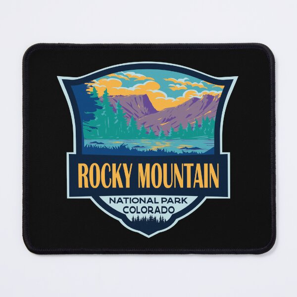 Item preview, Rocky Mountain National Park Illustration Retro Badge designed and sold by KrisSidDesigns.