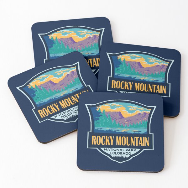 Item preview, Rocky Mountain National Park Illustration Retro Badge designed and sold by KrisSidDesigns.